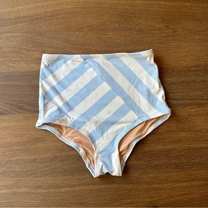 J. CREW Seamless High Waisted Bikini Bottom in Asymmetrical Stripe